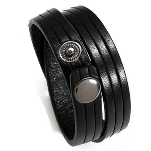 Vintage Double Layers Leather Bracelet Rope Wrap Wristband