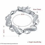 Vintage Dragon Men Bracelet 925 Silver Dragon Chain Bracelet Classic Jewelry