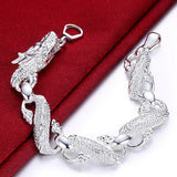 Vintage Dragon Men Bracelet 925 Silver Dragon Chain Bracelet Classic Jewelry
