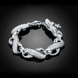 Vintage Dragon Men Bracelet 925 Silver Dragon Chain Bracelet Classic Jewelry
