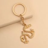 Vintage Dragon Pendants Keyring Alloy Keychain Retro Jewelry For Men Gift