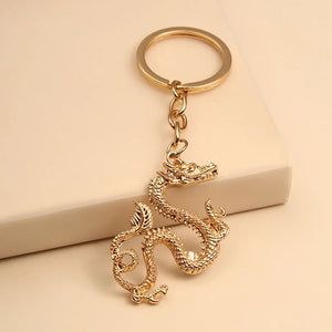 Vintage Dragon Pendants Keyring Alloy Keychain Retro Jewelry For Men Gift