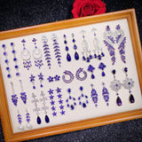 925 Silver Amethyst Drop Earrings with Purple Cubic Zirconia Tassels
