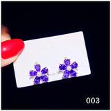 925 Silver Amethyst Drop Earrings with Purple Cubic Zirconia Tassels