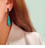 Vintage Emerald Drop Earrings S925 Fine Jewelry