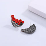 Vintage Red Flower Earrings High Jewelry