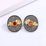 Vintage Red Zircon Earrings Punk Style Jewelry