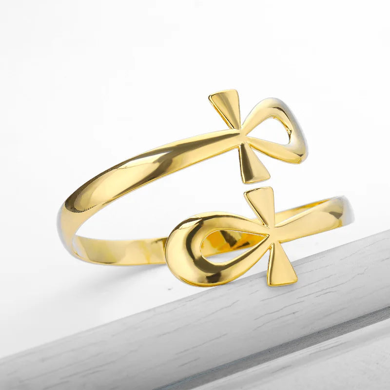 Vintage Egyptian Ankh Bracelet Stainless Steel Gothic Men Jewelry