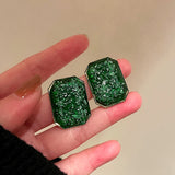 Geometric Square Earrings S925 Silver Needle Stud Jewelry
