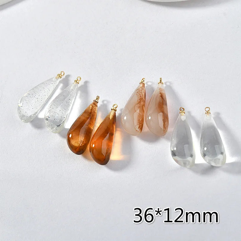 Vintage Resin Smudging Drop Pendant Ear Stud Accessories