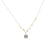 Vintage Hetian Jades Stone Choker Necklaces Natutral Baroque Pearls Jewelry
