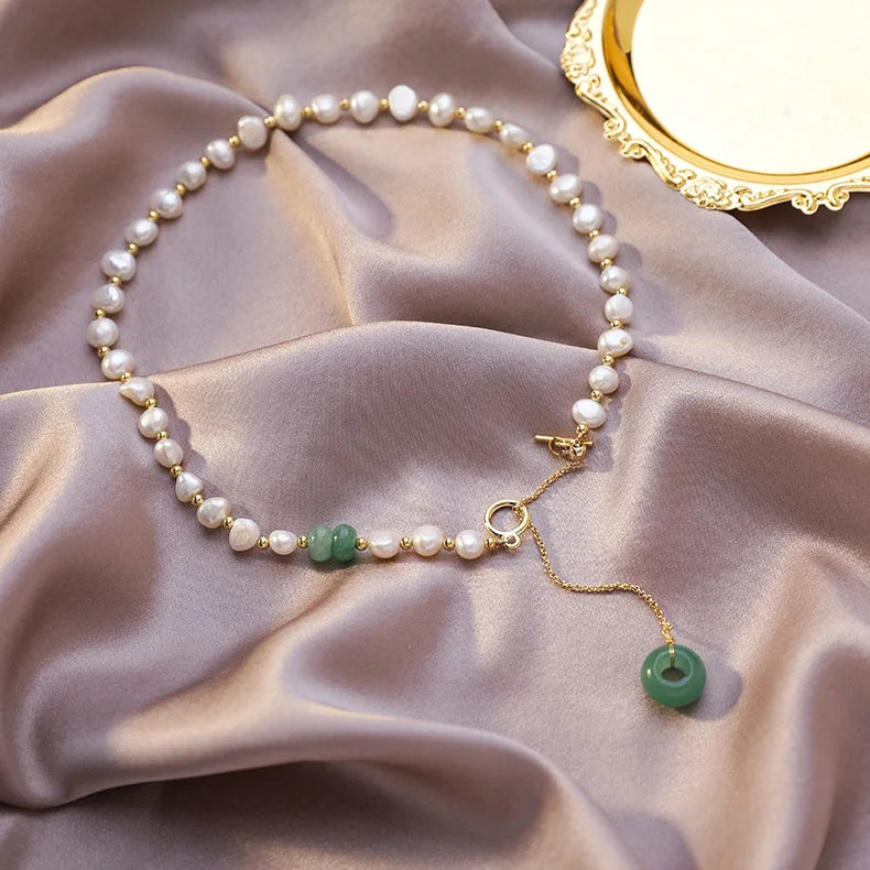 Vintage Reiki Healing Jades Stone Choker Necklaces