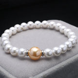 Vintage Steel Charm Mother of Pearl Shell Bracelets