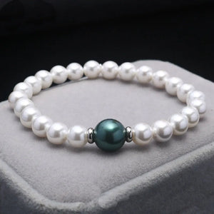 Vintage Steel Charm Mother of Pearl Shell Bracelets