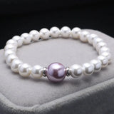 Vintage Steel Charm Mother of Pearl Shell Bracelets
