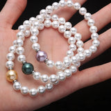 Vintage Steel Charm Mother of Pearl Shell Bracelets