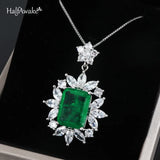 Emerald Paraiba Necklace 925 Silver Star Pendant Chocker