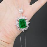 Emerald Paraiba Necklace 925 Silver Star Pendant Chocker