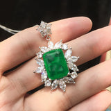 Emerald Paraiba Necklace 925 Silver Star Pendant Chocker