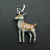 Vintage Enamel Elk Deer Brooch for Women