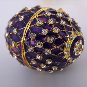 Enamel Easter Egg Trinket Holder Metal Jewelry Box