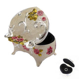 Vintage Heart-shaped Trinket Box with Red Flower