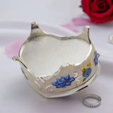 Vintage Heart-shaped Trinket Box with Red Flower