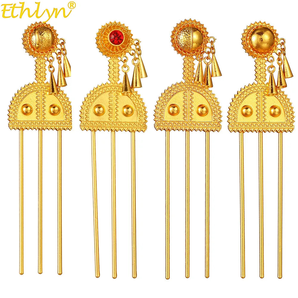 Vintage Ethiopian Hair Sticks African Bridal Wedding Hairpins Hair Clip