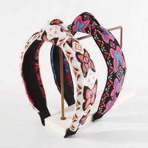 Ethnic Embroidery Butterfly Hairband Turban Headwear