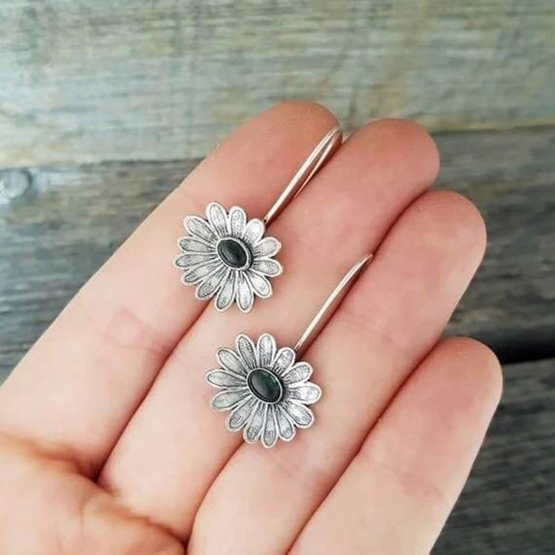 Vintage Ethnic Flower Drop Hanging Earring for Women Trend