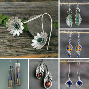 Vintage Ethnic Flower Drop Hanging Earring for Women Trend