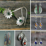 Vintage Ethnic Flower Drop Hanging Earring for Women Trend