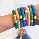 Vintage Ethnic Style Copper Alloy Bracelet Silicone Elastic Bangle