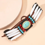 Vintage Ethnic Turquoises Choker Necklace Bohemian Bead Statement Necklace