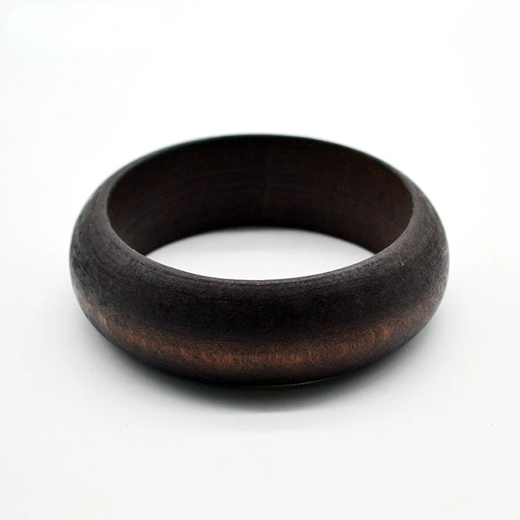 Vintage Ethnic Wooden Bangles Wide Bracelet Jewelry Gift