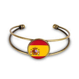 Vintage Europe Flag Open Cuff Bracelet Copper Bangle