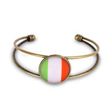 Vintage Europe Flag Open Cuff Bracelet Copper Bangle