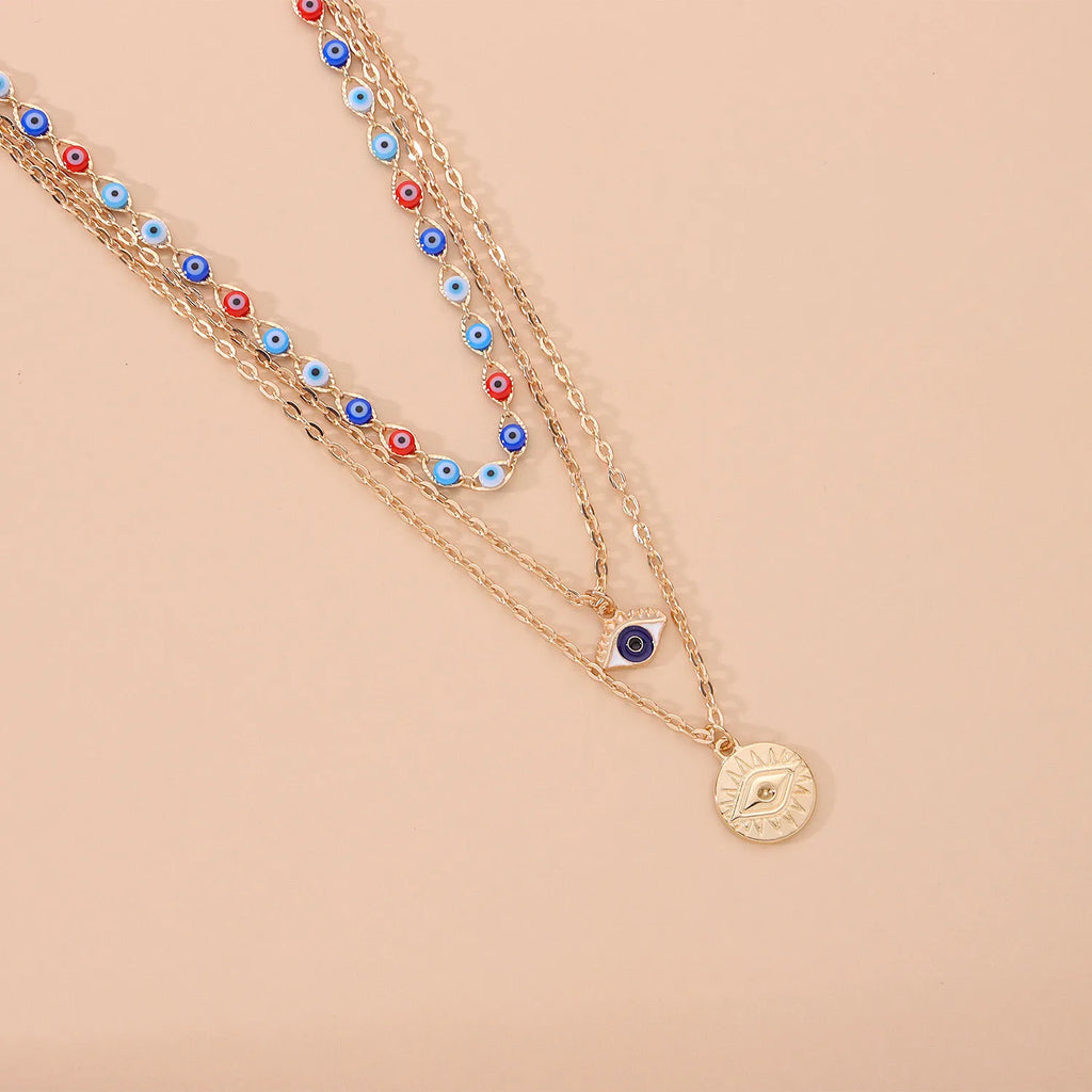Vintage Evil Eyes Necklace Bohemian Devil Choker Charm Pendant Necklaces