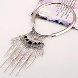 Vintage Metal Leaf Tassel Necklaces Boho Ethnic Choker