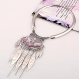 Vintage Metal Leaf Tassel Necklaces Boho Ethnic Choker
