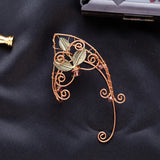 Vintage Fairy Elf Leaf Cuff Ear Earrings Gothic Metal Winding Clip On Jewelry