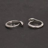 Vintage 925 Silver Snake Hook Earrings Green Eyes
