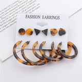 Vintage Leopard Hoop Earrings Bohemian Circle Tortoiseshell Female Wedding