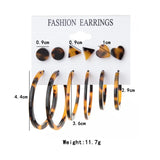 Vintage Leopard Hoop Earrings Bohemian Circle Tortoiseshell Female Wedding