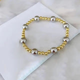 Vintage Heart Oval Evil Eyes Bracelet - Copper Beads Jewelry Gift