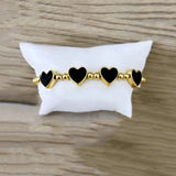 Vintage Heart Oval Evil Eyes Bracelet - Copper Beads Jewelry Gift