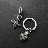 Vintage Stone Hoop Earrings Cross Heart Pendant Jewelry
