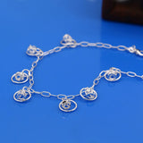 925 Sterling Silver Vintage Crown Anklets for Women