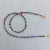 Vintage Glass Beads Stone Necklace Classic Ornament Gift Winter