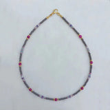 Vintage Glass Beads Stone Necklace Classic Ornament Gift Winter